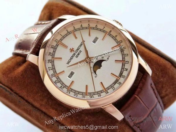 Swiss Replica Vacheron Constantin Traditionnelle Complete Calendar AIF Watch Rose Gold 2