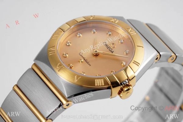 NEW! Swiss Copy Omega Constellation 2-Tone Watch 28mm Quartz 2