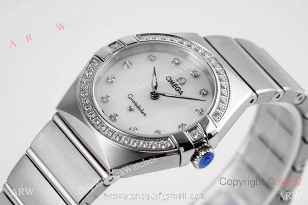NEW! Swiss Grade Copy Omega Constellation 28mm Watch White MOP Dial 2