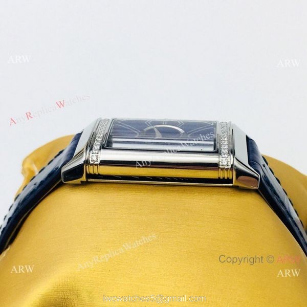 2020 Swiss Grade Jaeger-LeCoultre Reverso Duetto Watch Blue Diamond 2