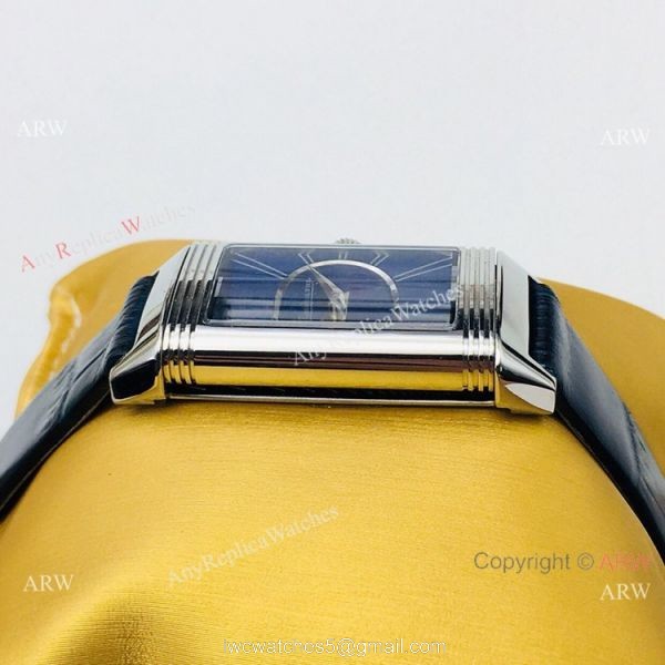 2020 Swiss Replica Jaeger LeCoultre Reverso Duetto Women Watch SS Blue Dial 2