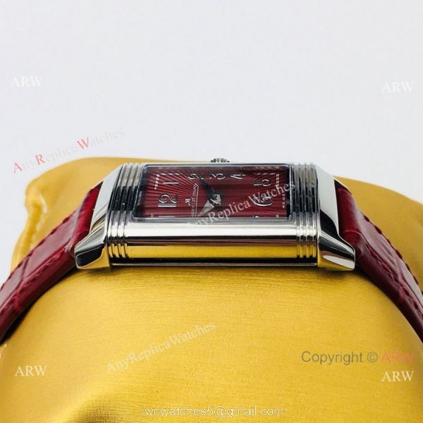 Swiss Copy Jaeger-LeCoultre Reverso Duetto Quartz Watch Lady Size Rose Red Face 2