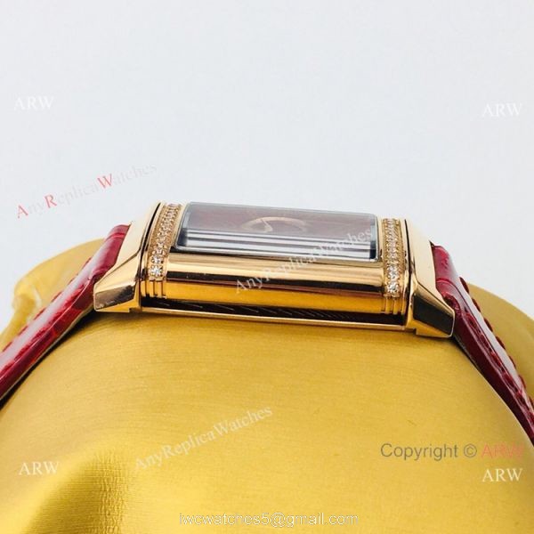 Swiss Copy Jaeger-LeCoultre Reverso One Duetto Rose Gold Diamond Watch Lady 20mm 2