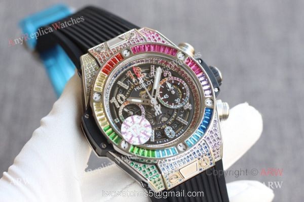 Best Hublot Big Bang Unico Rainbow King Watch Hublot Big Bang Diamond Watch Swiss Replica 2