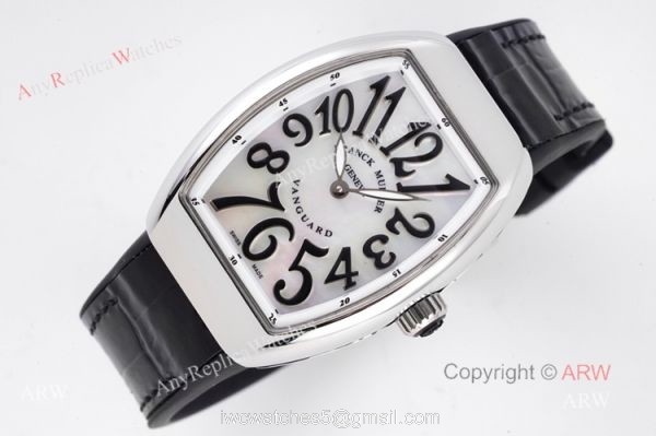 New V32 Franck Muller Vanguard Women Watch Replia with Black Leather Band 2