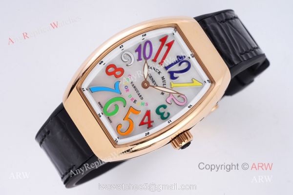 Replia Franck Muller Vanguard Rose Gold V32 Women Watch With Colorful Numbers 2
