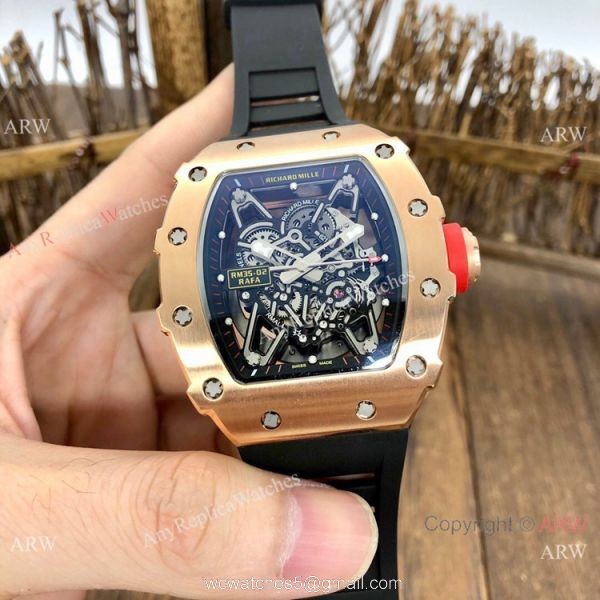 Best Quality Richard Mille rm 35-02 Rafael Nadal Copy Watches Rose Gold 2