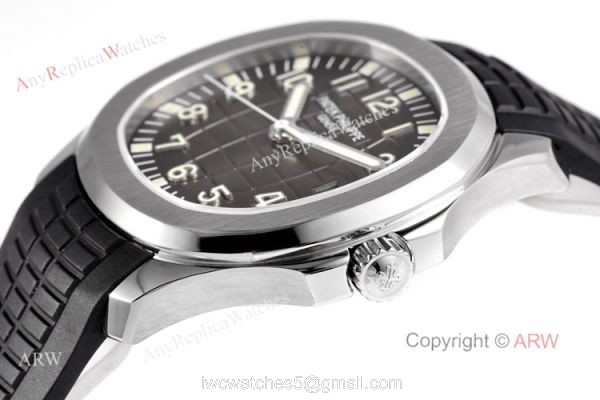 (ZF) Swiss 324 5167A Patek Philippe Aquanaut Grey Dial Black Rubber Band Automatic Watch Replica 2