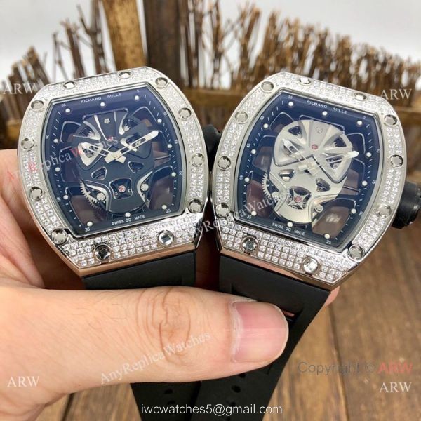 NEW! AAA Quality Richard Mille RM52-06 Tourbillon Mask Watches Silver Skull 2