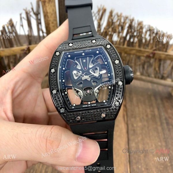 NEW! Copy Richard Mille RM52-06 Mask Watches Rose Gold Skull Diamond Case 2