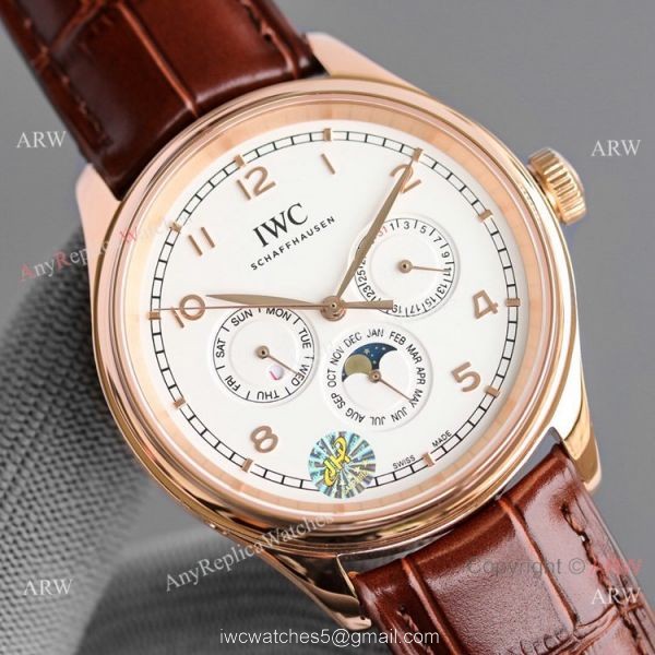Swiss Replica IWC Portugieser Perpetual Calendar Rose Gold Watch 2020 New 2