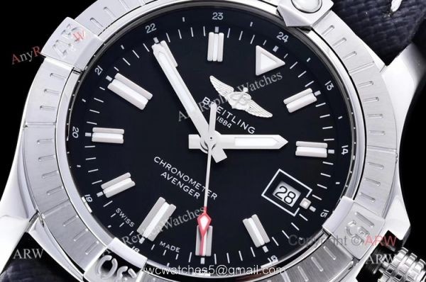 (GF) New Breitling Avenger Black Dial 43mm Automatic Watch Replica Asia 2824 2
