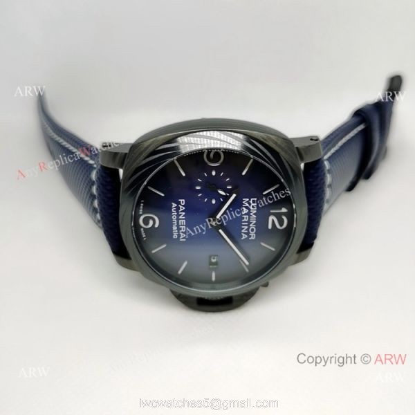 New! Copy Panerai Luminor Marina Fibratech PAM 1663 Watch Carbotech Blue Dial 2