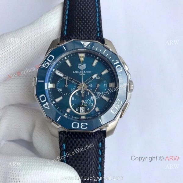 Tag Heuer Aquaracer Chronograph Watches Black Dial Rubber Strap 2