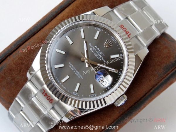 VR-factory Swiss 3235 Rolex Datejust II Replica Watch 904L Steel Rhodium Gray Dial 2
