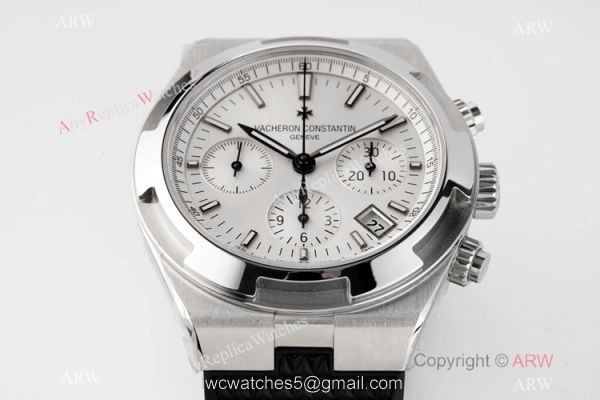 Swiss Replica Vacheron Constantin Overseas Chronograph 5500V White Dial Watch 2