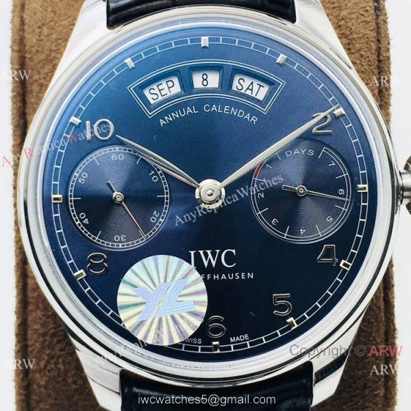 Swiss Grade 1 Copy IWC Portuguese Annual Calendar YLF v2 Version Watch Blue Face 2