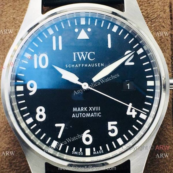 Swiss Copy IWC Pilots Mark XVIII ETA2892 Automatic Watch Black Dial 2