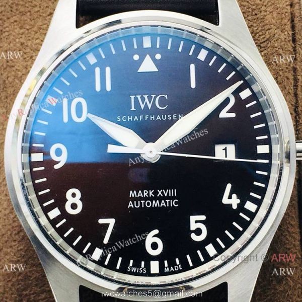 Swiss Replica IWC Pilots Mark XVIII ETA2892 Watch Chocolate Dial 2