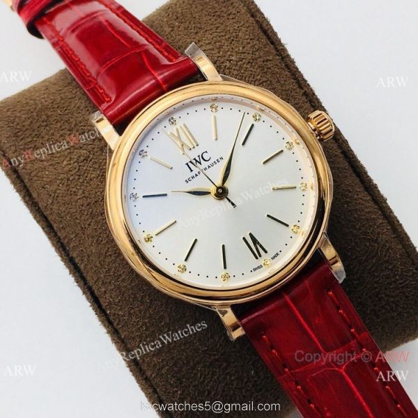 New! Swiss Replica IWC Portofino Swiss 9015 Rose Gold Watch Ladies 2