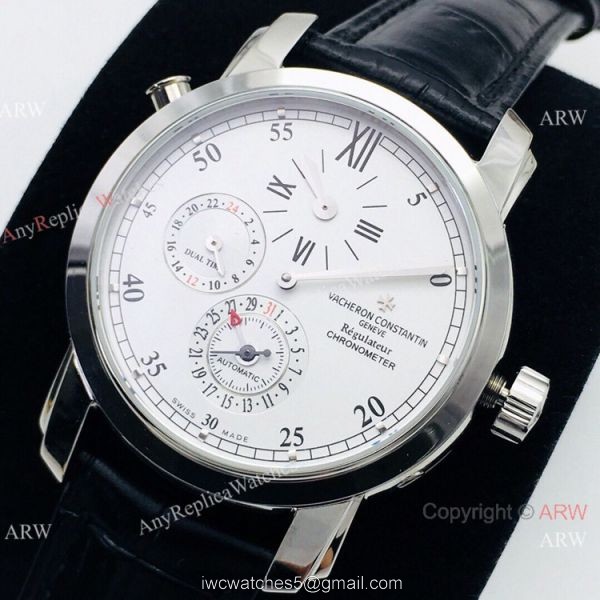 AAA Swiss Replica Vacheron Constantin Malte Dual Time Regulateur Chronometer Men Watch White Dial 2