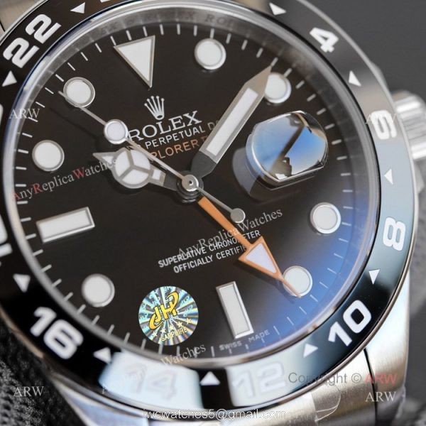 Hot Sale Rolex Explorer ii Ceramic Bezel Black Face Swiss 2836 GMT Watch Replica 2