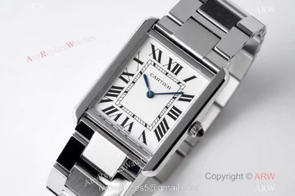 New! Swiss Cartier Tank Solo AF Factory Stainless Steel Watch Mid-size 2