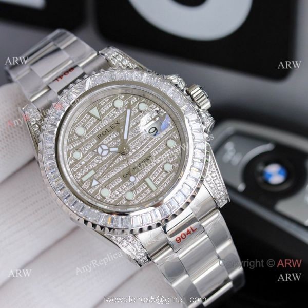 JH Factory Swiss Rolex GMT-Master II 116758 Watch Diamond Dial Stainless Steel 2