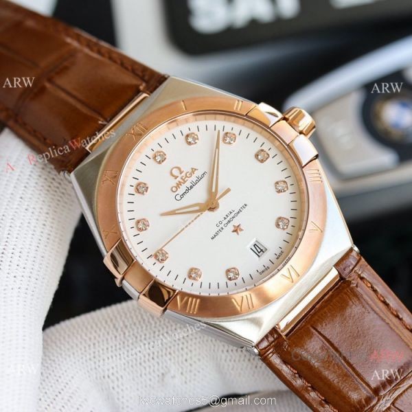New! Swiss Copy Omega Constellation Gents Watches Rose Gold 39mm 2