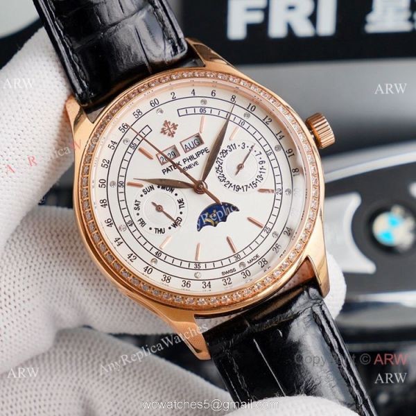 Swiss Replica Patek Philippe Geneve Base 1000 Watch with Diamond Bezel 40mm 2