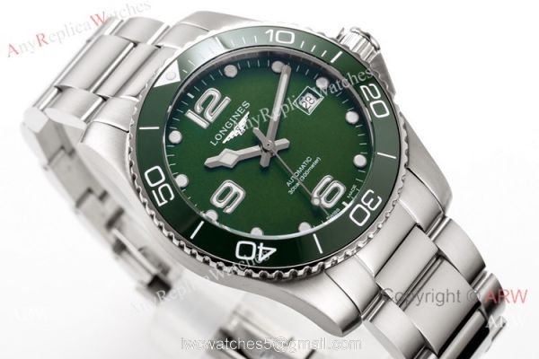 Swiss Grade 1A Longines Hydroconquest Green Ceramic Watch 41mm 2