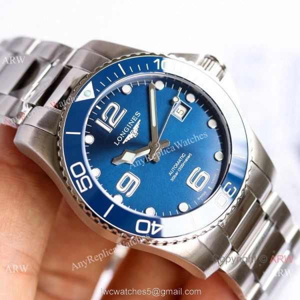 AAA Replica Longines Hydroconquest Watch Stainless Steel Blue Ceramic 41mm 2