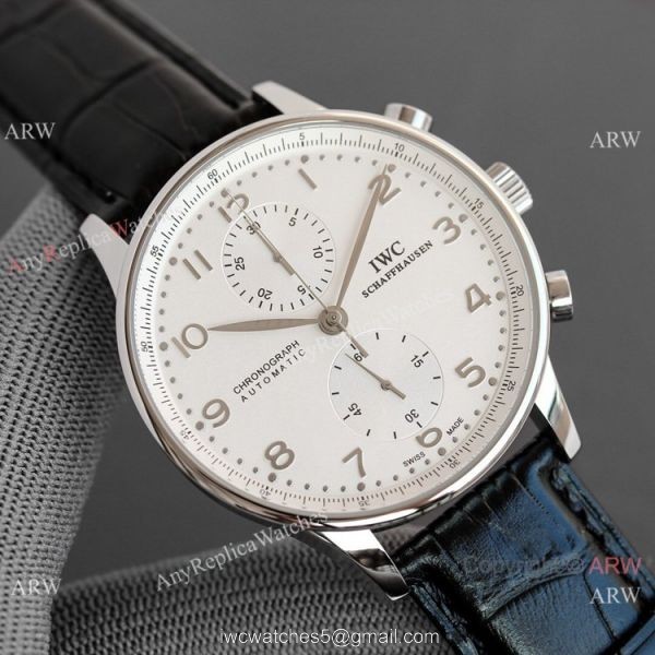 AAA Replica IWC Portuguese Chronograph Blue Dial Watches Swiss 7750 2