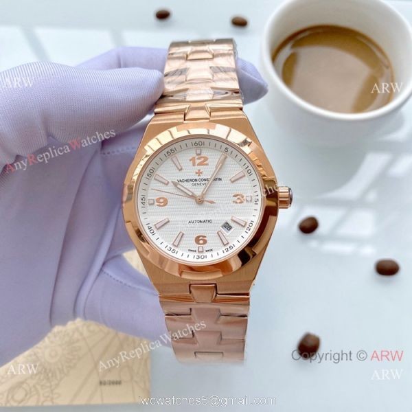 Copy Vacheron Constantin Geneve Overseas Watches SS White Face 2