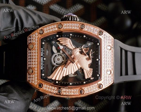 Unique Model Richard Mille RM 57-05 Eagle Dial With Rose Gold Diamonds Watch Replica 2
