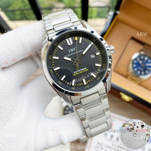 Replica IWC Aquatimer Stainless Steel Blue Dial Watches 42mm 2