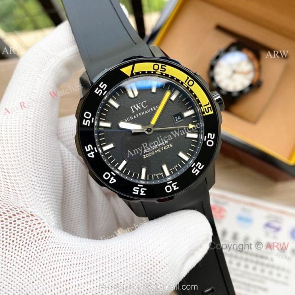 Wholesale Replica IWC Aquatimer Watch Black Steel 2