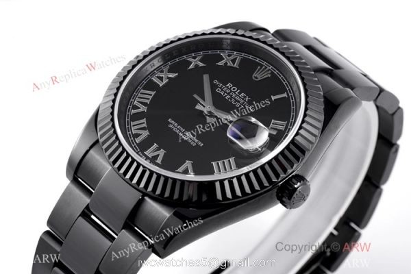 VR-Factory Swiss Replica Rolex Datejust II Black Venom Watch Roman Markers 2