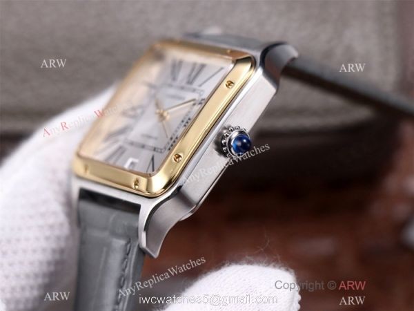 AAA Replica Cartier Santos-Dumont Swiss 9015 Two Tone Watch Couple Wrist 2