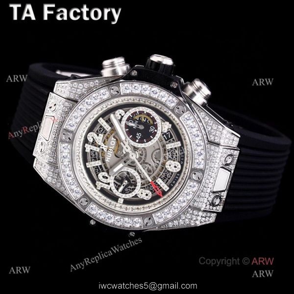 Best Replica Hublot Big Bang Unico 45mm Full Diamonds Automatic Watch For Men 2