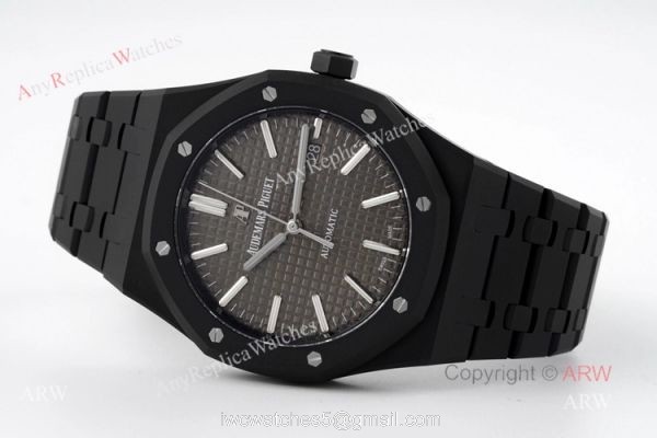New Audemars Piguet Watches Royal Oak 15400 Grey Dial Black Venom DLC Swiss Replica Watches 2