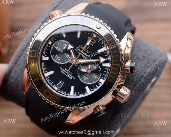 Best Replica Omega Planet Ocean 600m Watches Black Chronograph 2