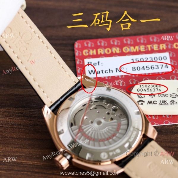 Copy Omega Seamaster Black Dial Rose Gold Watch Simple style 2