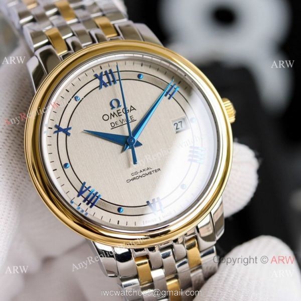 New Copy Omega De Ville Prestige Two Tone Gold Watches 2