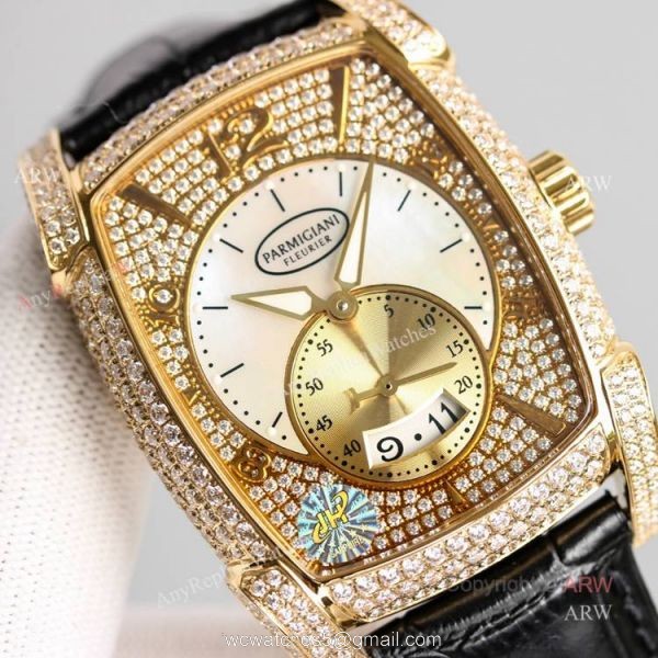 Yellow Gold Parmigiani Fleurier KALPA Diamond Watches Replica For Men 2