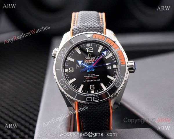 New Copy Omega Planet Ocean 600M Americas Cup Watches Blue Dial 2