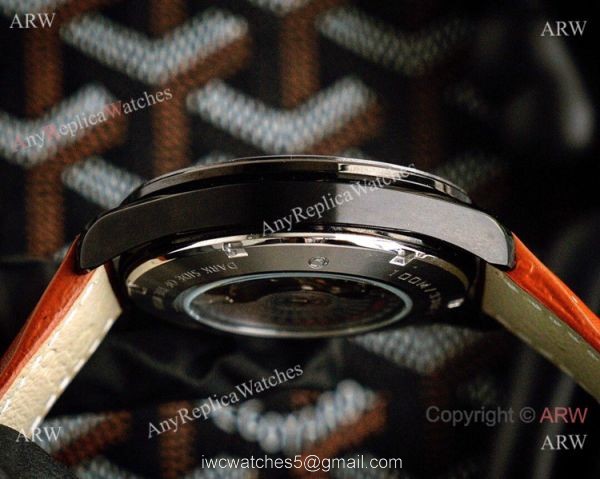 Best Quality Omega Speedmaster Racing Watch Black Case Brown Leather Strap 2
