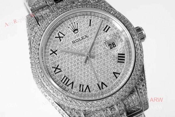 Top Replica Iced Out Rolex Datejust ii 41mm Swiss 3255 Watch With A Jubilee Bracelet 2