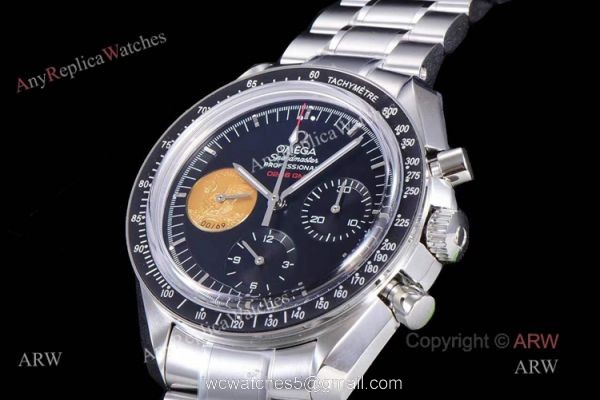 New Omega Speedmaster Moonwatch Black Ceramic Watch OM Factory 42mm Replica 2