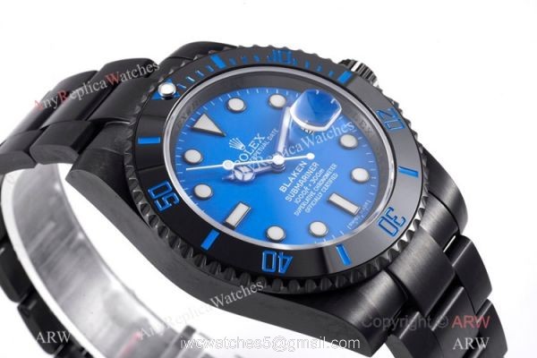 2021 New! Replica Rolex Blaken Submariner Smurf IPK Swiss 2824 Watch 2